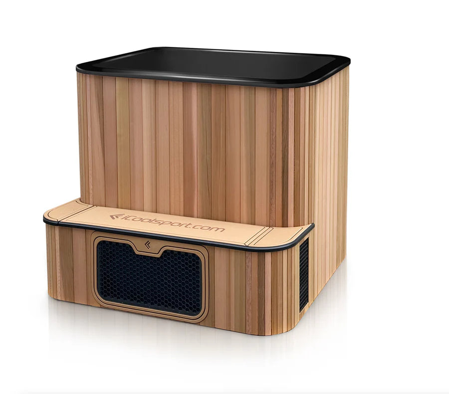 Ultra Cedar Cold Plunge Tub with Internal Chiller (4ºC / 39F) — iCool Sport
